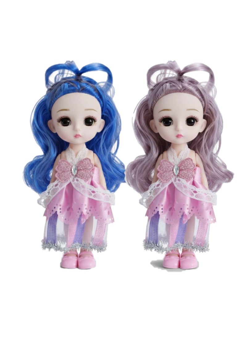 2 pieces - A doll toy for girls, big and small, in various shapes, with a beautiful dress - Multiple shapes and long hair in very beautiful colors - A doll toy with many details - A very beautiful decorative doll toy - It can be a decoration in the home and office (multiple shapes and colors) - Image 1